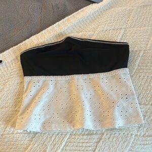 Amazon Black and White Strapless Top